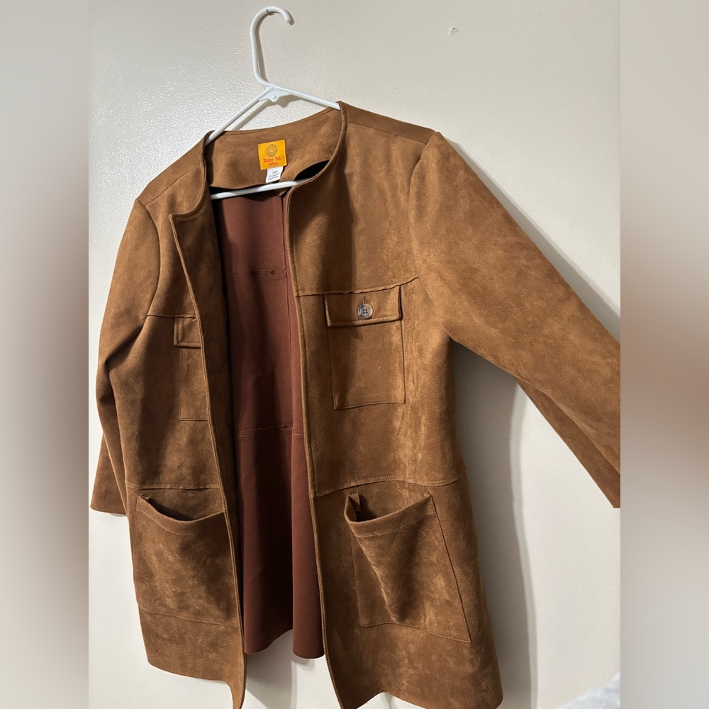 Ruby Rd. Jacket/Shacket. Light Brown Suede Look - image 4
